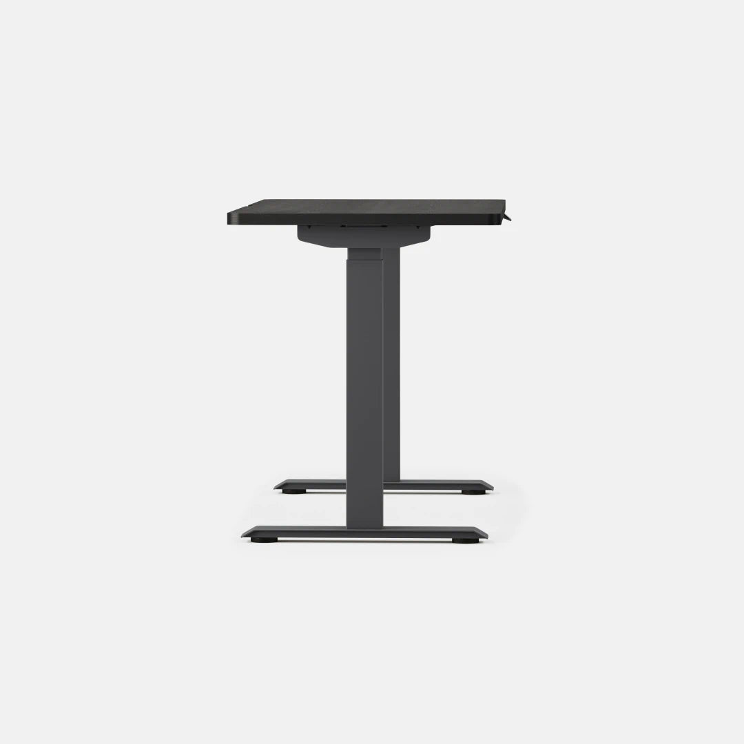 Top Color:Black Oak; Leg Color:Charcoal; Desk Size:48 inches x 24 inches;