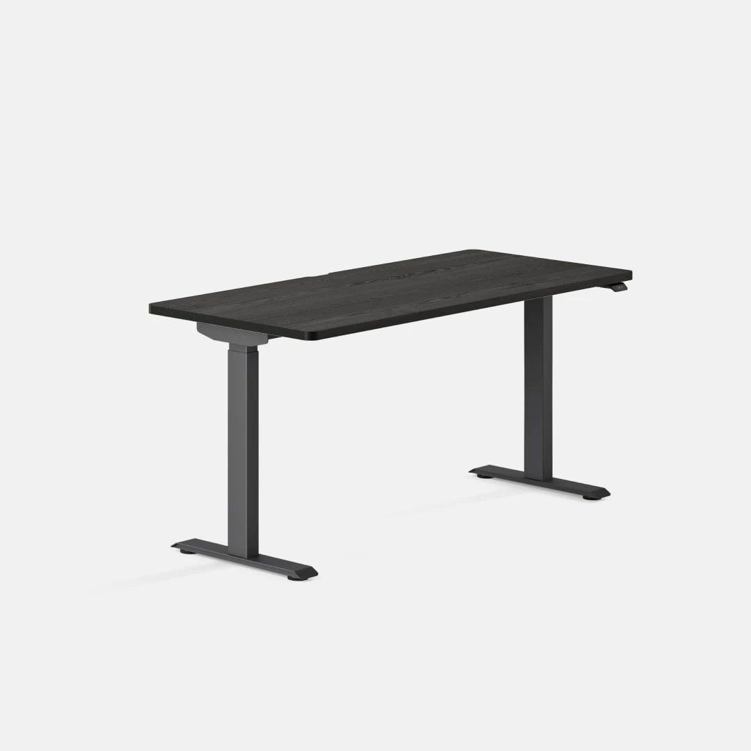 Top Color:Black Oak; Leg Color:Charcoal; Desk Size:58 inches x 27 inches;