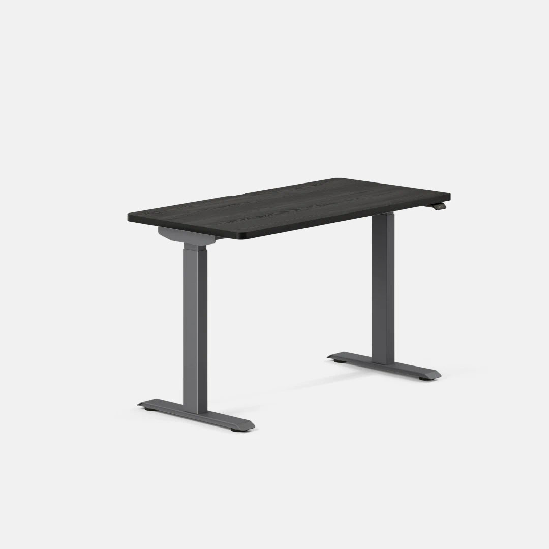 Top Color:Black Oak; Leg Color:Charcoal; Desk Size:48 inches x 24 inches;