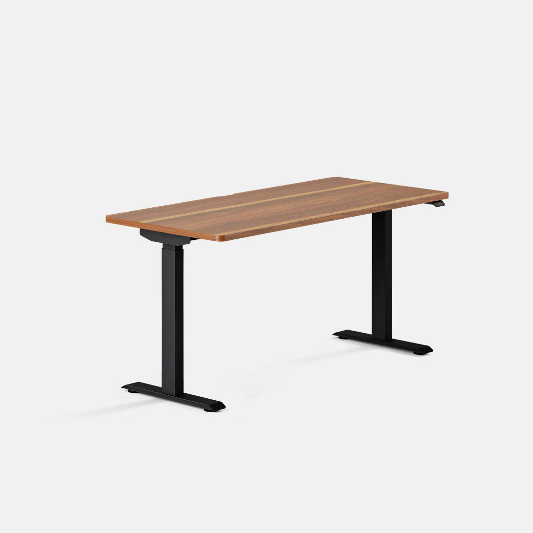 Top Color:Walnut; Leg Color:Black; Desk Size:58 inches x 27 inches;