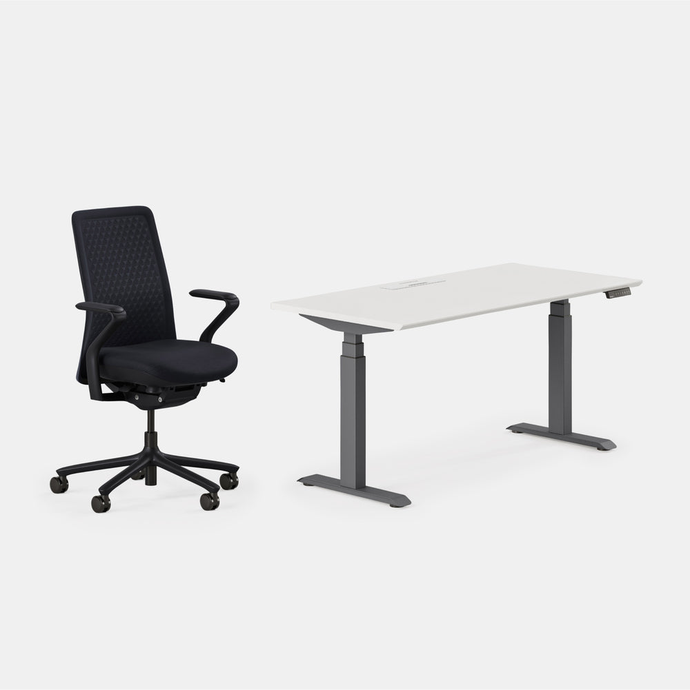 Desk Color:White/Charcoal;Chair Color:Galaxy
