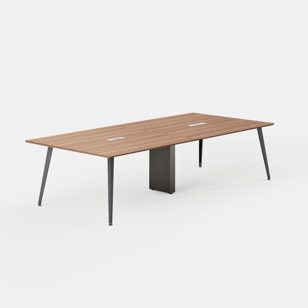 Desk Size:118 inches x 48 inches; Top Color:Walnut; Leg Color:Charcoal