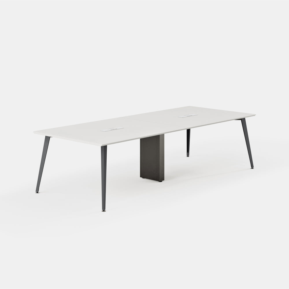 Desk Size:118 inches x 48 inches; Top Color:White; Leg Color:Charcoal