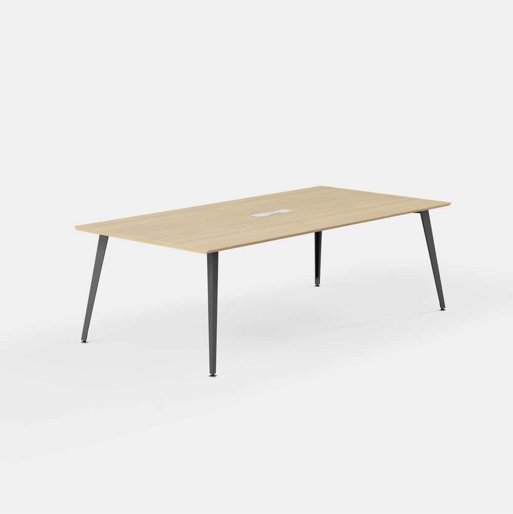 Desk Size:96 inches x 48 inches; Top Color:Woodgrain; Leg Color:Charcoal;