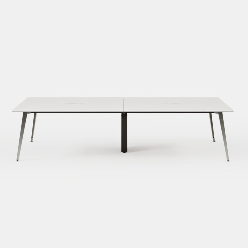 Desk Size:142 inches Table + 10 Chairs; Desk Color:White/Mirror; Chair Color:Black