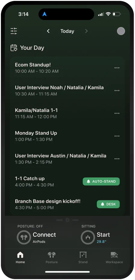  - Calendar-linked standing sessions