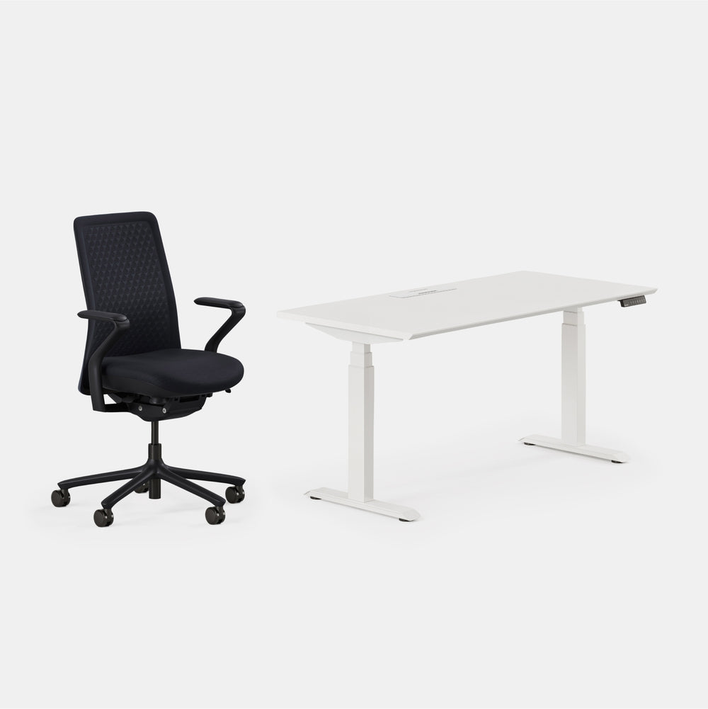 Desk Color:White/Powder White;Chair Color:Galaxy