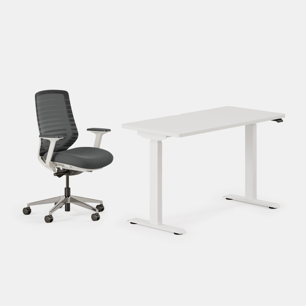 Desk Color:White/White; Chair Color:Graphite/White;
