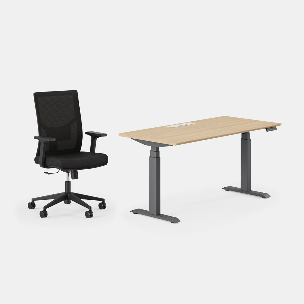 Desk Color:Woodgrain/Charcoal