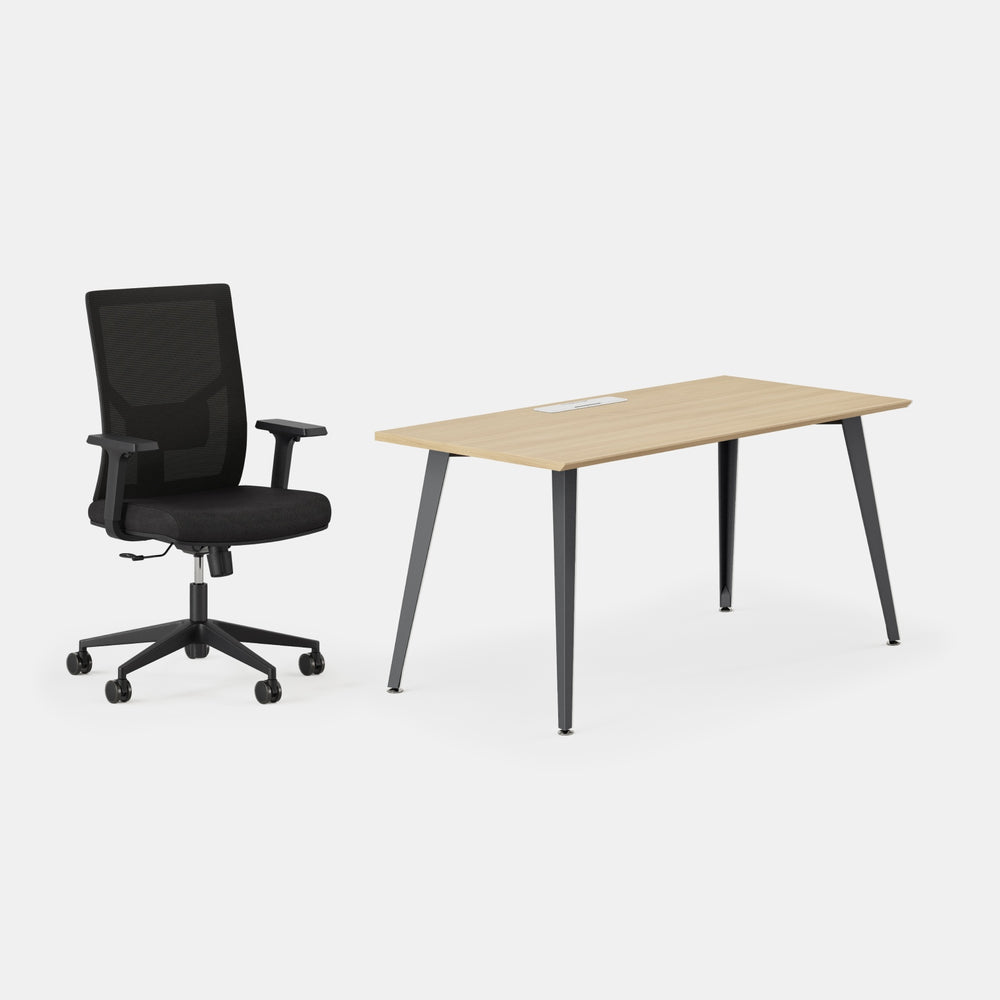 Desk Color:Woodgrain/Charcoal