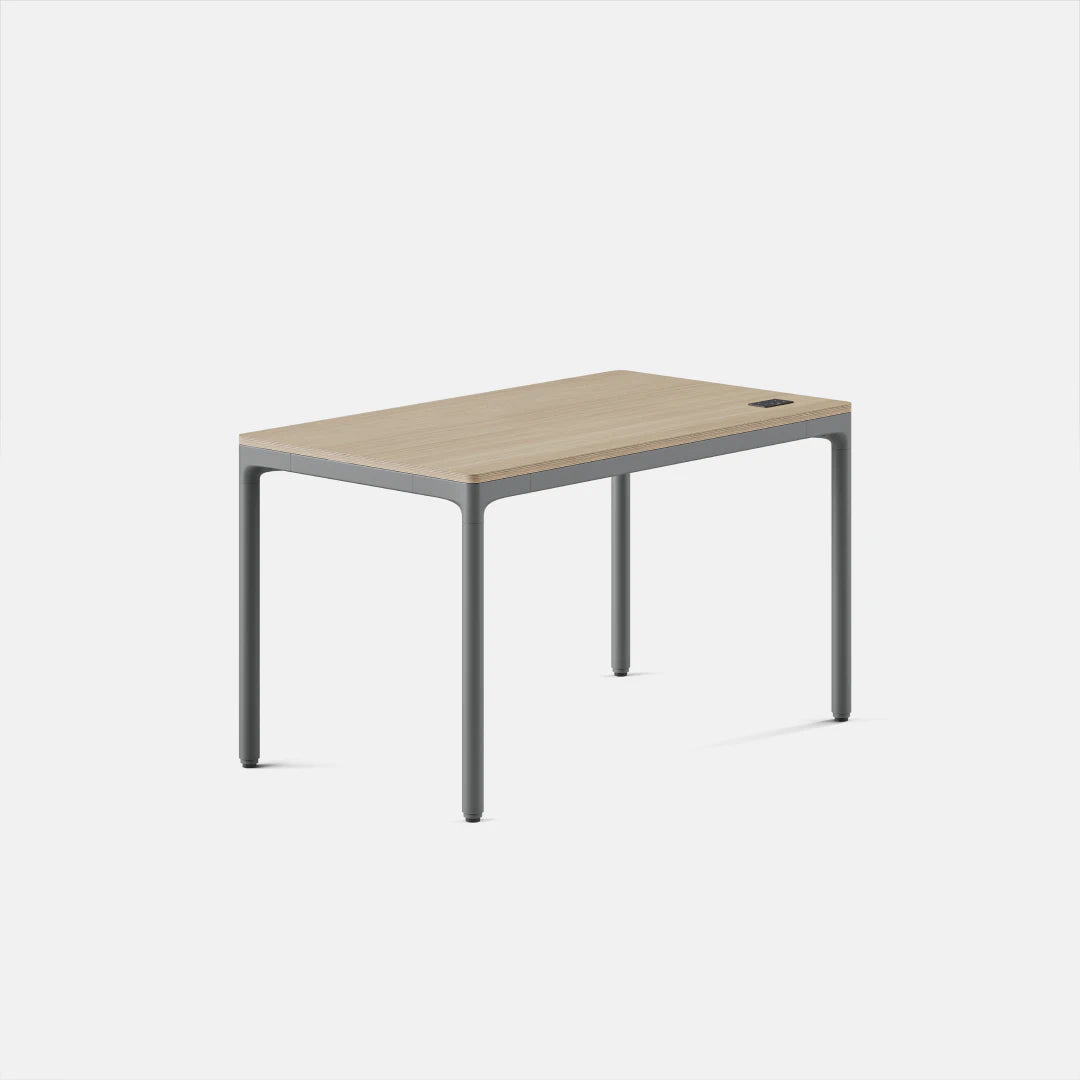 Top Color:Bleached Oak; Leg Color:Carbon; Desk Size:48 inches x 27 inches