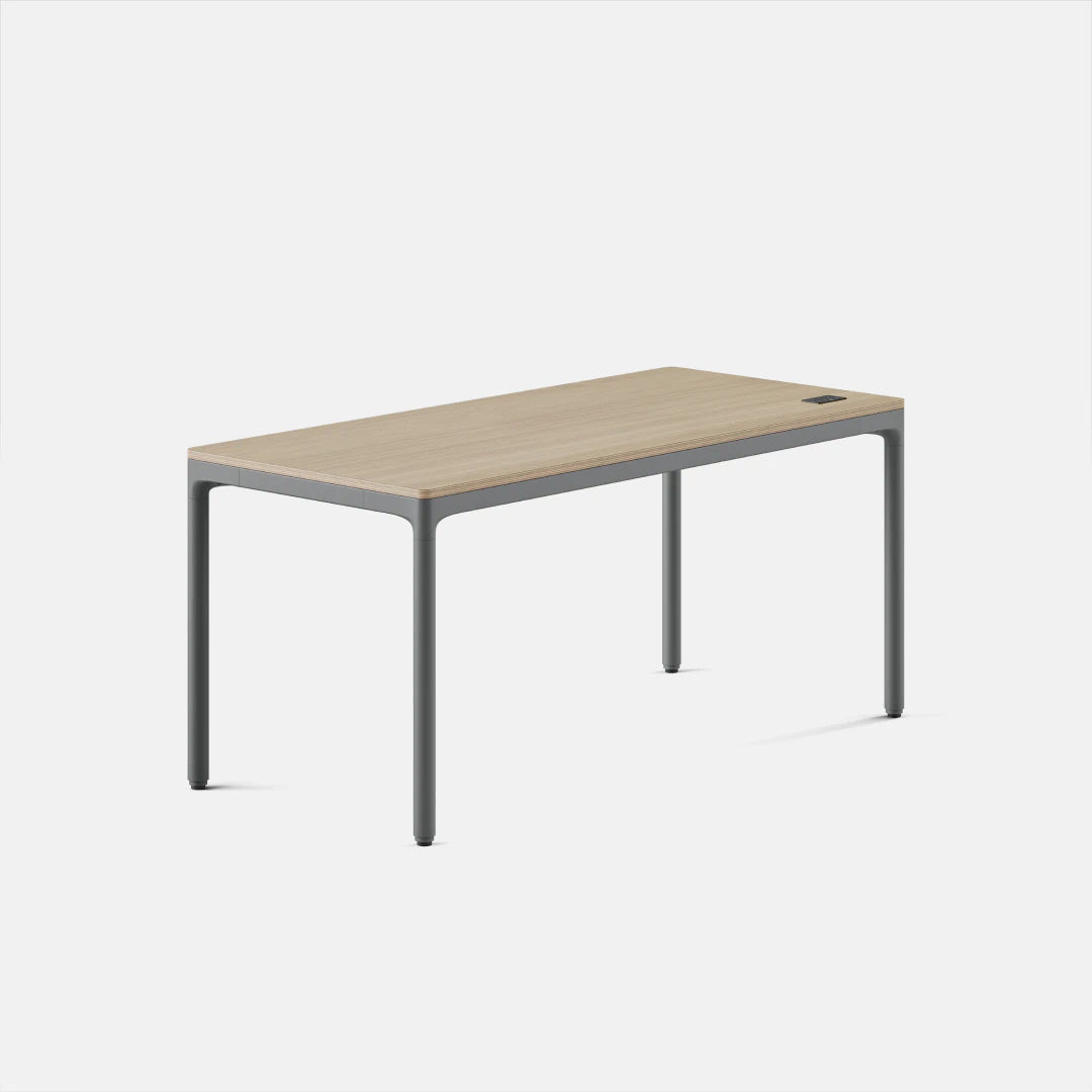 Top Color:Bleached Oak; Leg Color:Carbon; Desk Size:59 inches x 27 inches