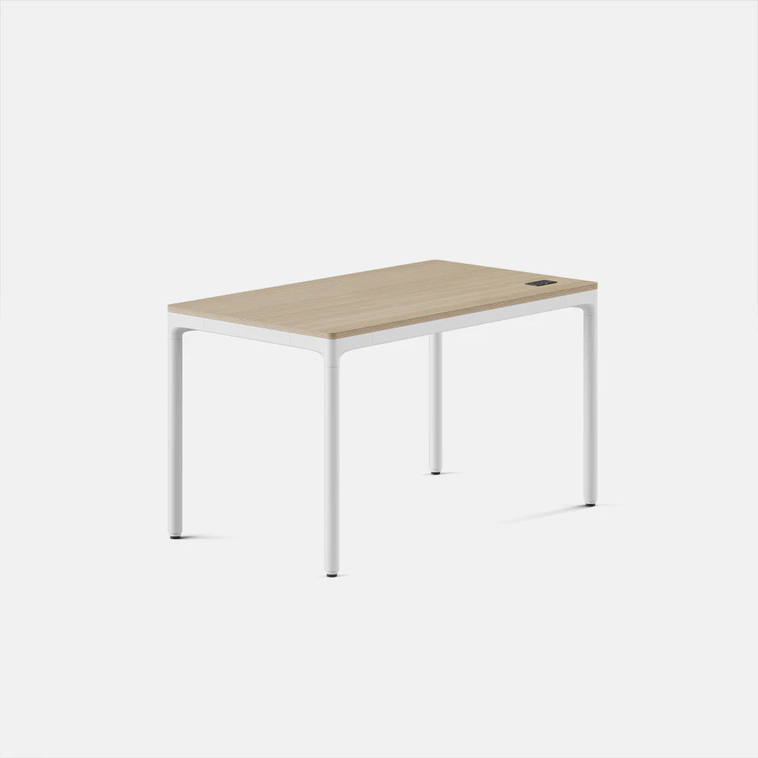 Top Color:Bleached Oak; Leg Color:White; Desk Size:48 inches x 27 inches