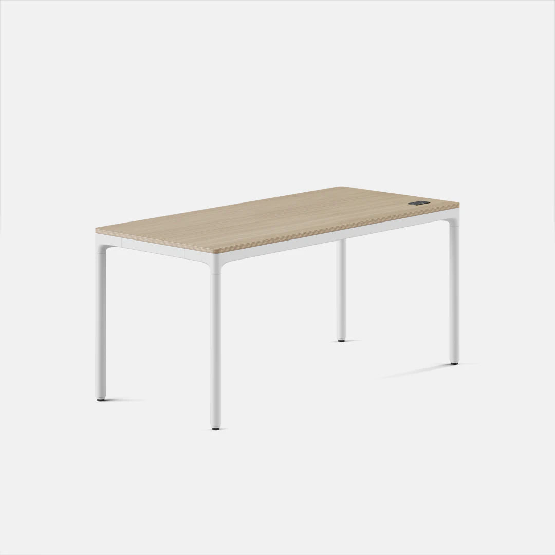Top Color:Bleached Oak; Leg Color:White; Desk Size:59 inches x 27 inches