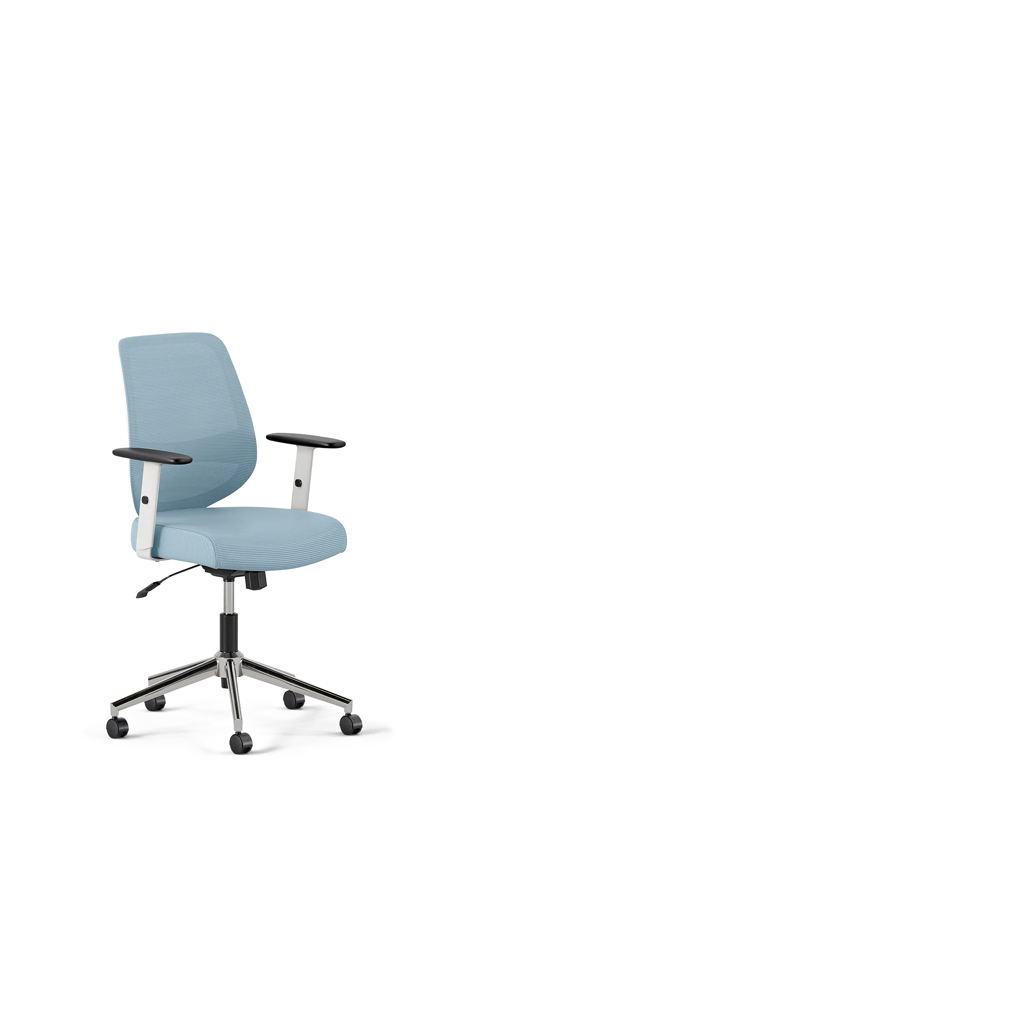 Seat Color:Sky Blue; Frame Color:White; Size:Standard