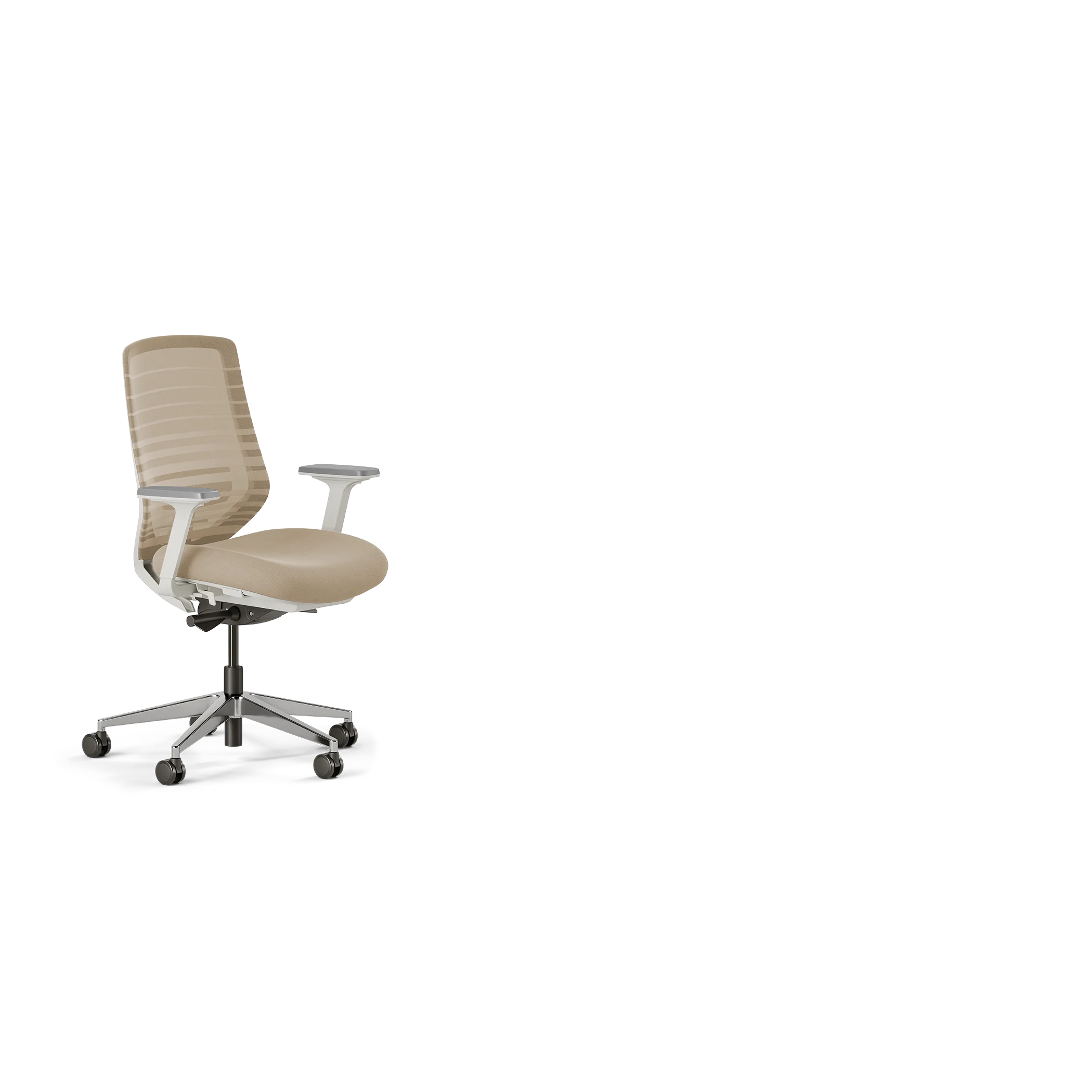 Seat Color:Sand; Frame Color:White; Size:Standard; excluded\_addon\_handle: ergonomic-headrest