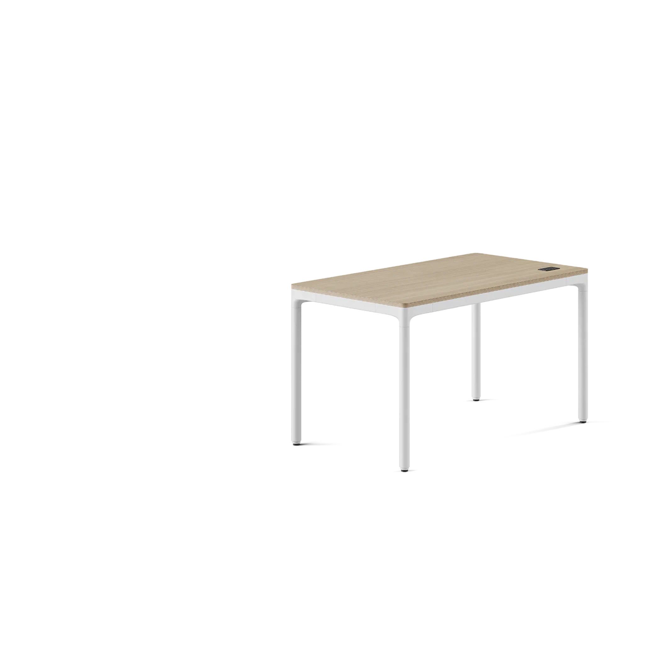 Top Color:Bleached Oak; Leg Color:White; Desk Size:48 inches x 27 inches; user_groups: overview; dimensions_overlay_view: front;