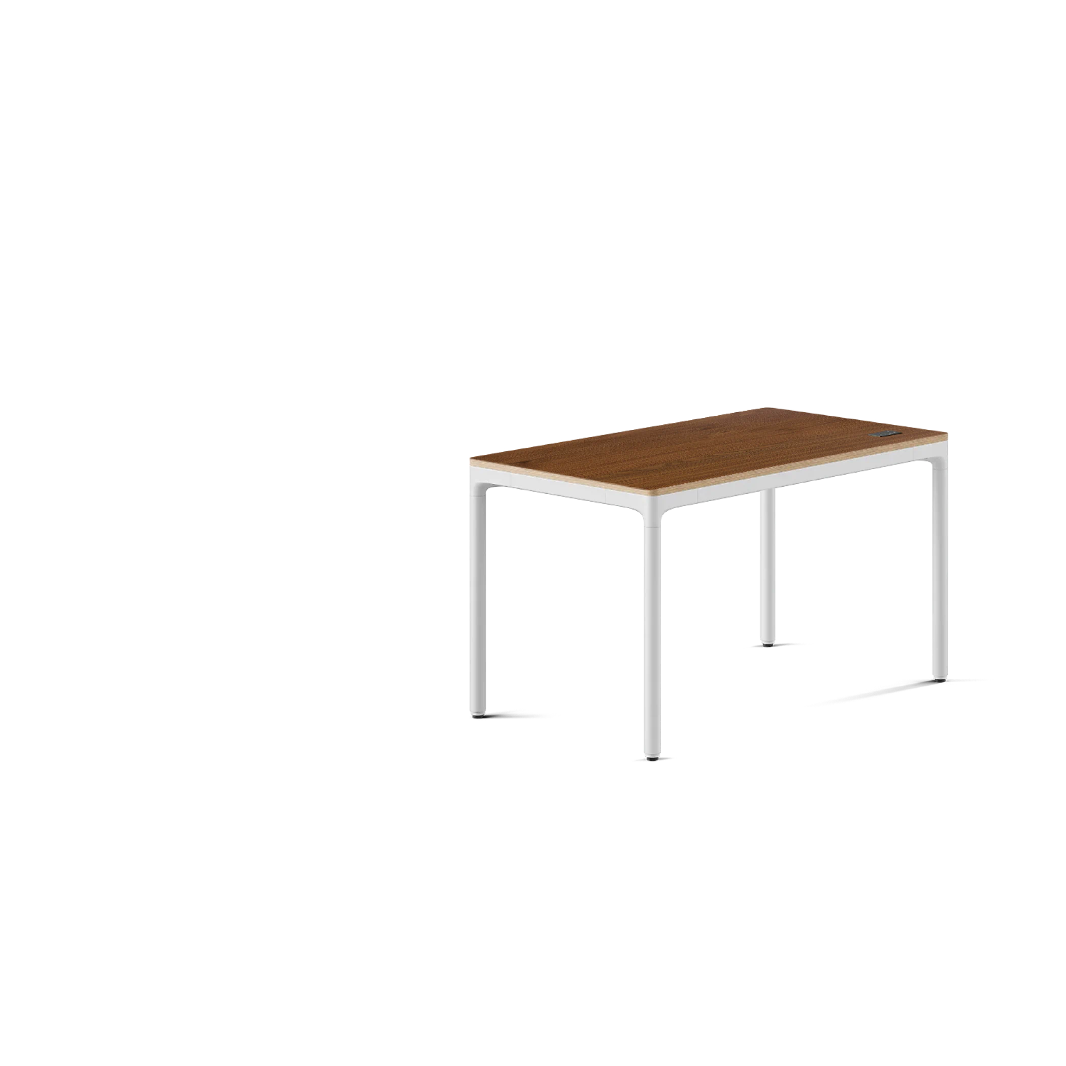 Top Color:Cognac Oak; Leg Color:White; Desk Size:48 inches x 27 inches; user_groups: overview; dimensions_overlay_view: front;