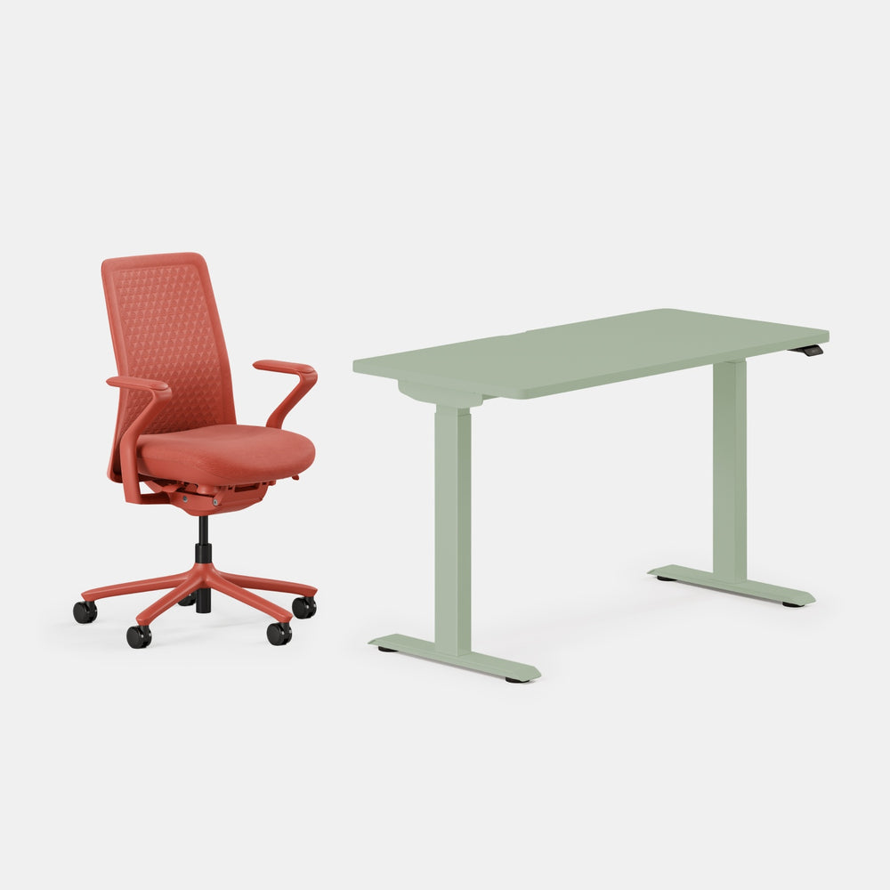 Desk Color: Sage/Sage; Chair Color: Coral