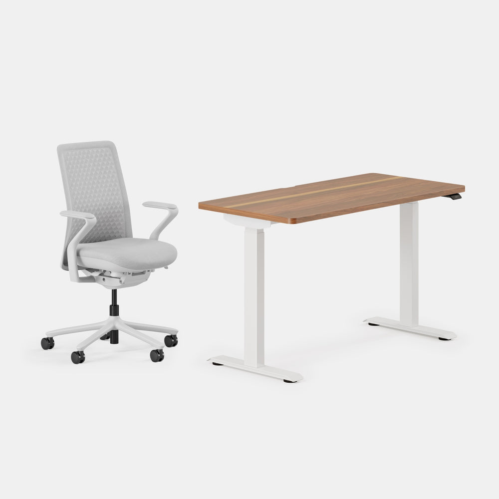 Desk Color: Walnut/White; Chair Color: Mist