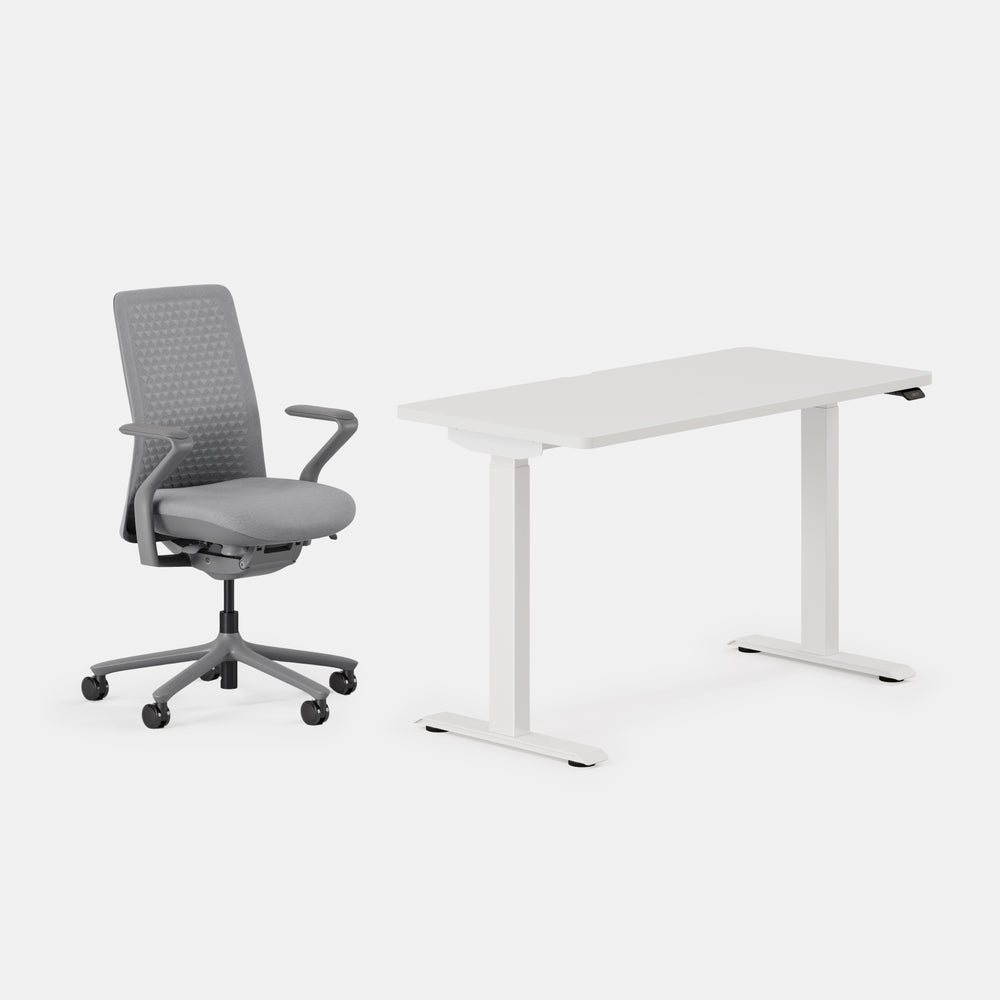 Desk Color: White/White; Chair Color: Lunar
