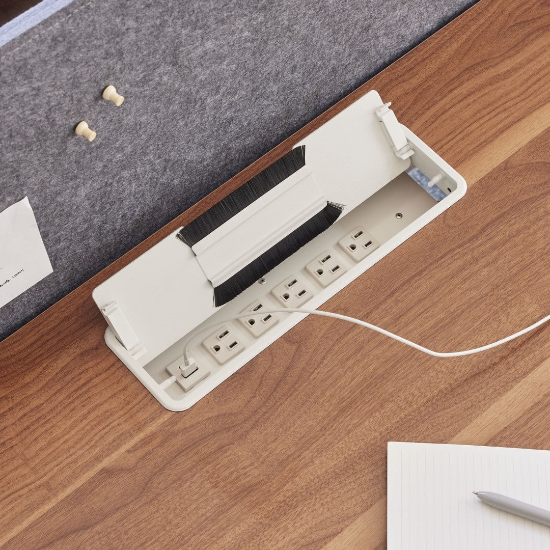 Desks with sales built in outlets